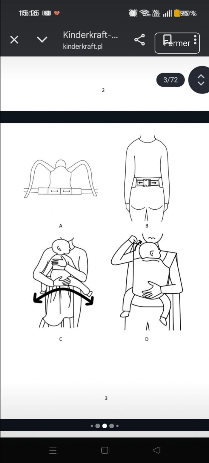 Porte bébé kinderkraft à noué à l'arrière - photo numéro 5