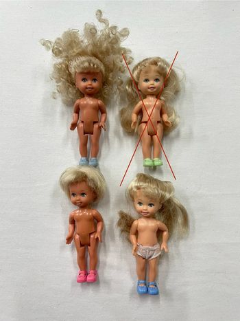 Lot de 3 poupées enfants de type Barbie