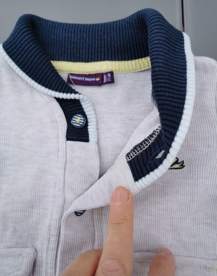 Pull gilet veste 9 mois garçon sergent major - photo numéro 5