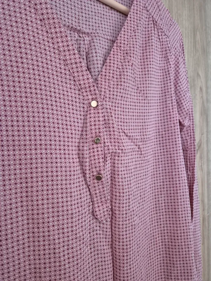 Chemise à carreaux rose taille 38 - photo numéro 3