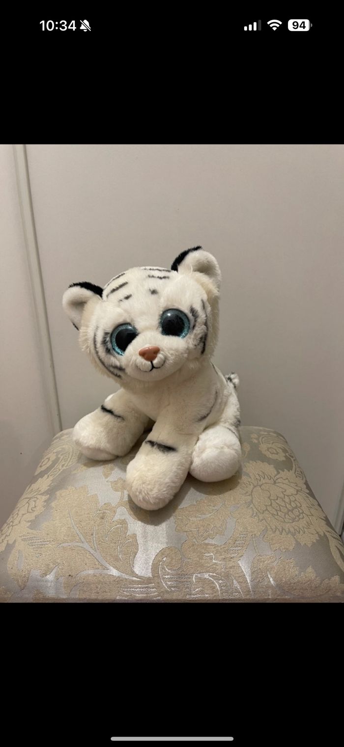 Peluche ty tigre blanc