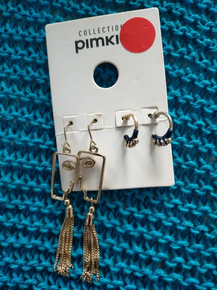 Lot 2 paires de boucles d'oreilles