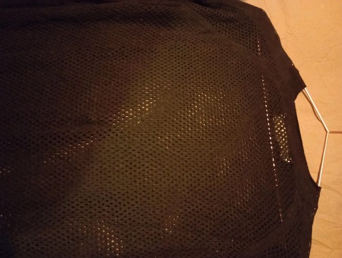 Pull fin maille ajourée noire - photo numéro 5