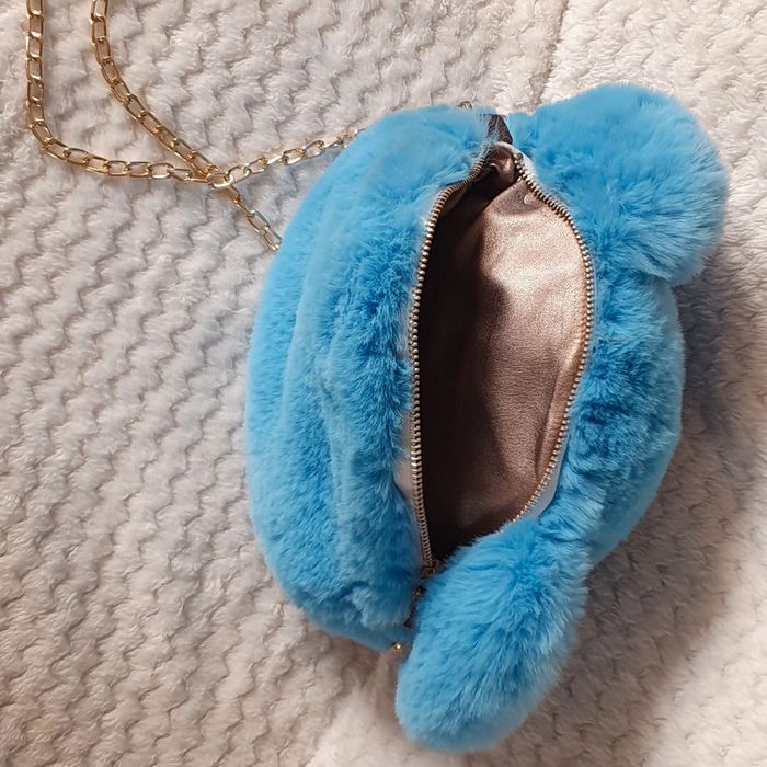 Sac à main bandoulière forme nounours bleu doux - photo numéro 2