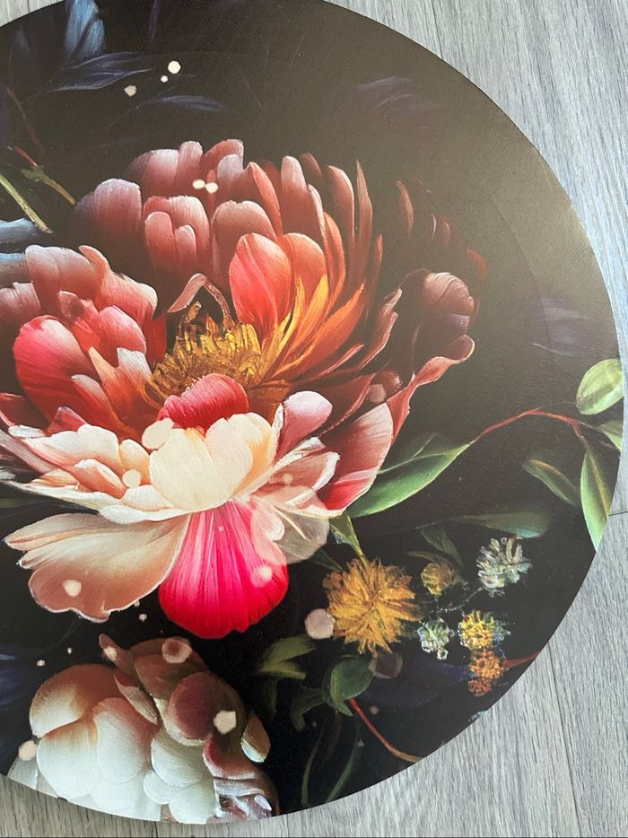 Toile fonde fleurs nature morte noire et multicolore - photo numéro 3