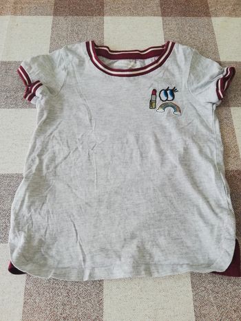 Tee shirt gris manches courtes in extenso 8 ans