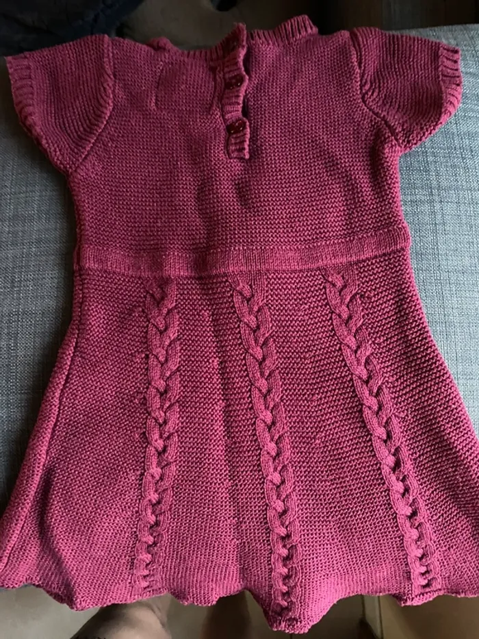 Robe maille bordeaux hiver fille Young Dimension 12-18m - photo numéro 2