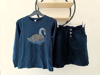 10 ans ensemble teeshirt Okaïdi et jupe sans marque