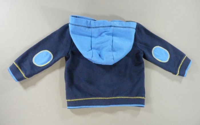 Veste sweat capuche molleton bleu marine bleu chat poissons Sergent Major 6 mois 67 cm garçon - photo numéro 5