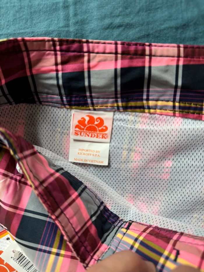 Maillot de bain Sundek homme – carreaux multicolores – taille 31– Neuf avec étiquette - photo numéro 4