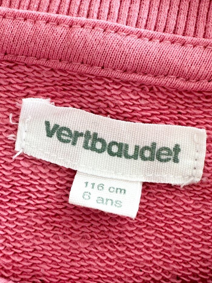 Sweat-shirt, pull rose Vertbaudet Taille 6 ans - photo numéro 4