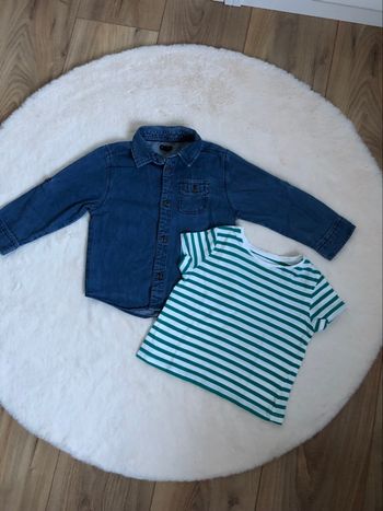 Ensemble marinière + chemise jeans Kiabi 3ans