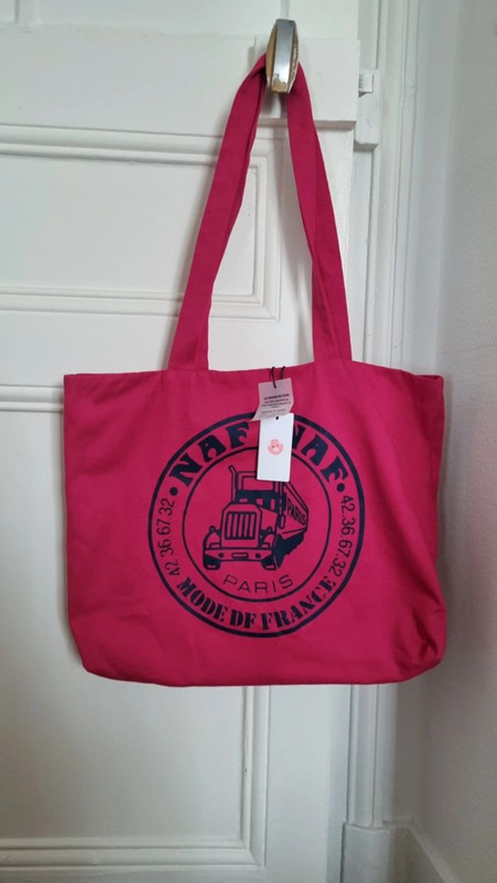 Sac tote bag fuchsia naf naf neuf édition limitée