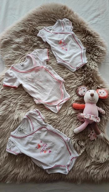 Lot 3 bodies manches courtes orchestra  1 mois