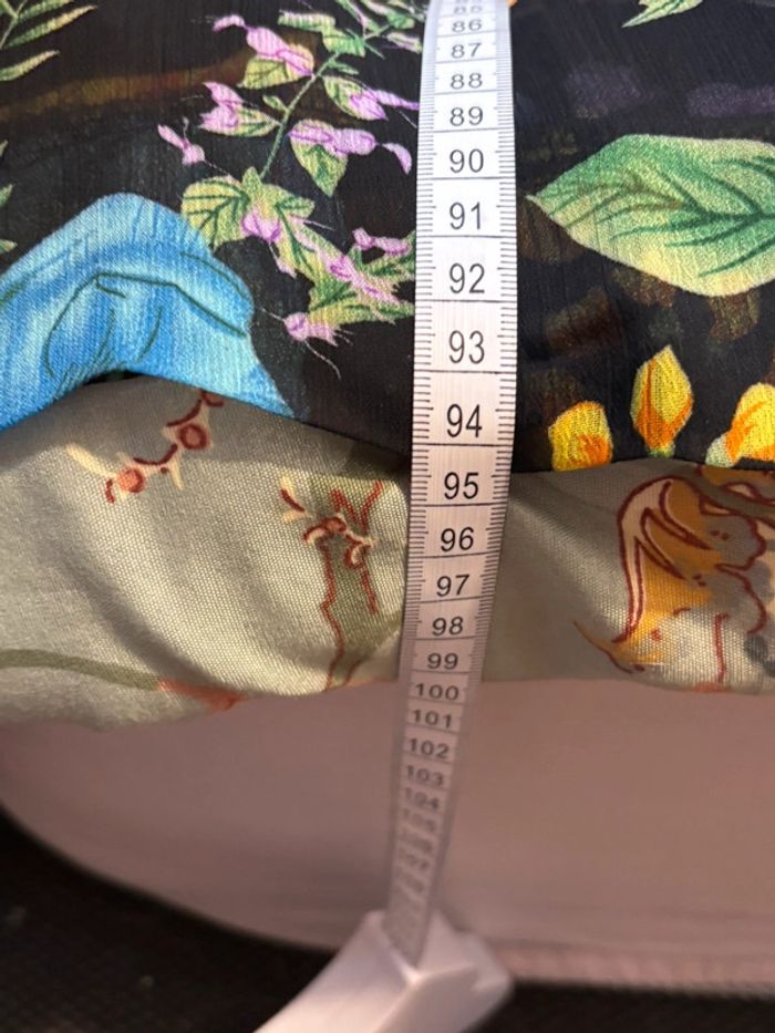 Belle robe vintage noire en mousseline imprimé fleurs des champs  M/38 - photo numéro 12