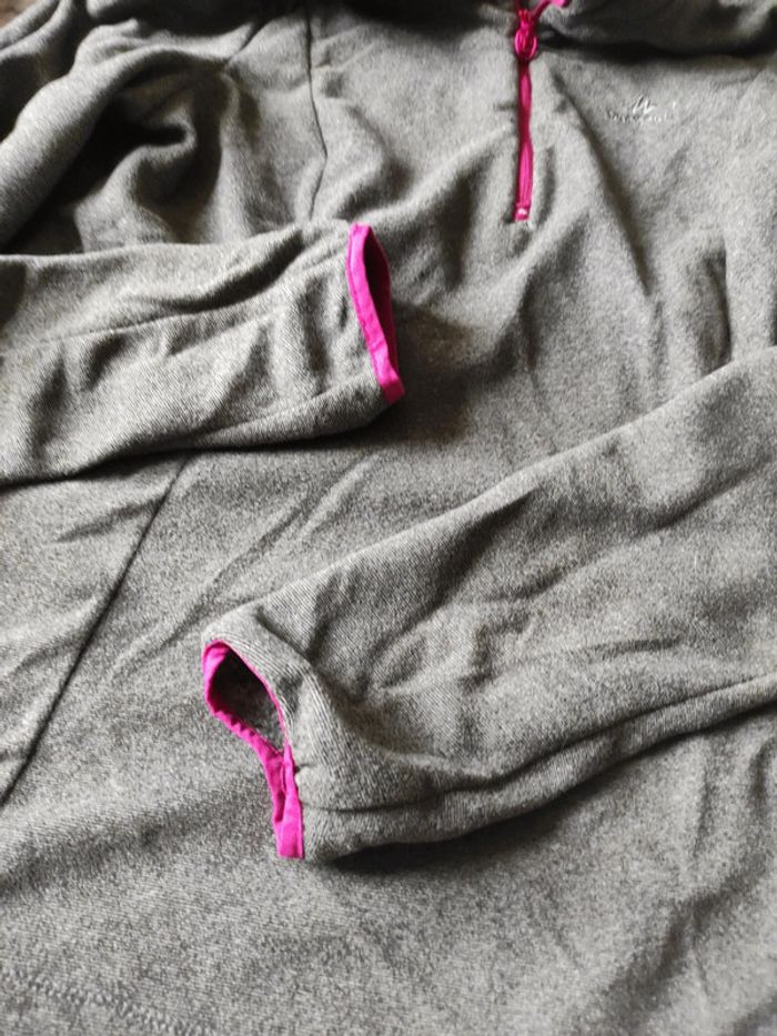 Queshua Decathlon gris rose sweat polaire - photo numéro 2