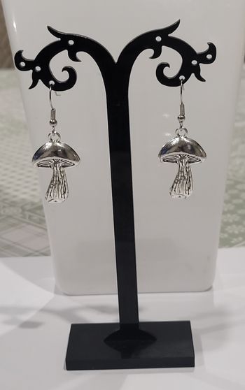 BOUCLES D'OREILLES CHAMPIGNON ARGENTE ! NEUF!