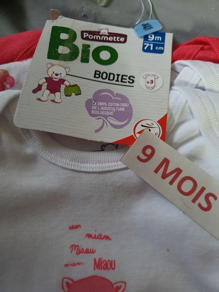 Lot 3 body bébé 9 mois - photo numéro 2