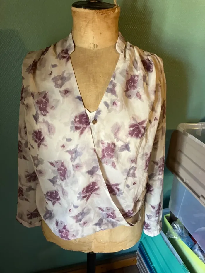 Blouse manche longe à fleur @