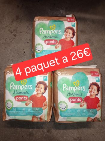 3 paquet de couche pampers harmonie pants taille 6 a 26€