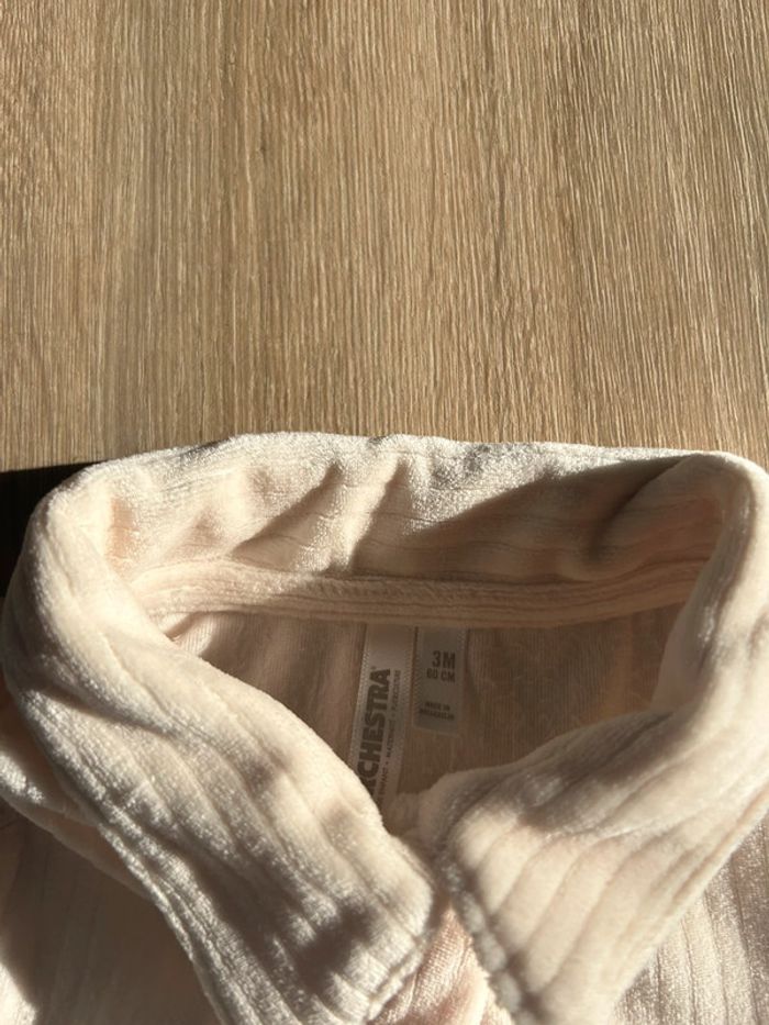 Robe velours beige taille 3 mois - photo numéro 2