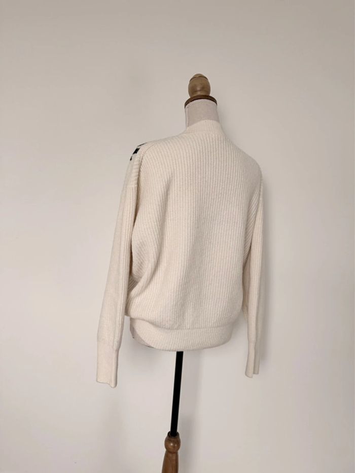 Pull hm beige sequin noir M maille vest sweat camisa blusa Maglia camicia sweater maglione suéter - photo numéro 5