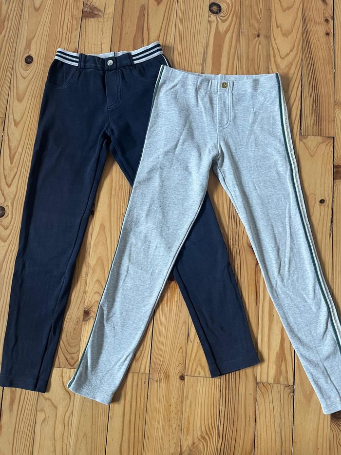Leggings marine et gris Petit Bateau 8 ans