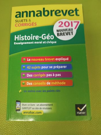 Annabrevet sujet et corrigés histoire-géo