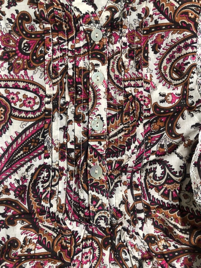 Tunique en coton Etam taille 36 imprimée cachemire - photo numéro 4