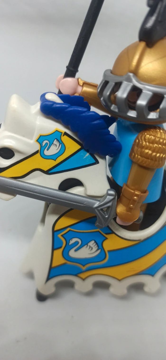 Chevalier motif cygne avec cheval et armure playmobil - photo numéro 7