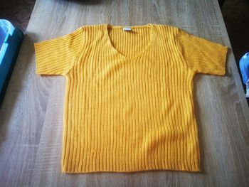 Petit pull jaune moutarde mi saison 38 40