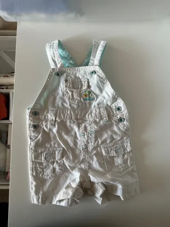 Salopette lin blanche