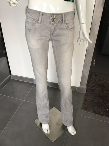 Jeans gris taille basse