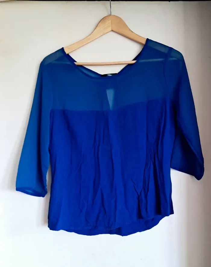 Haut / blouse bleu électrique - photo numéro 3