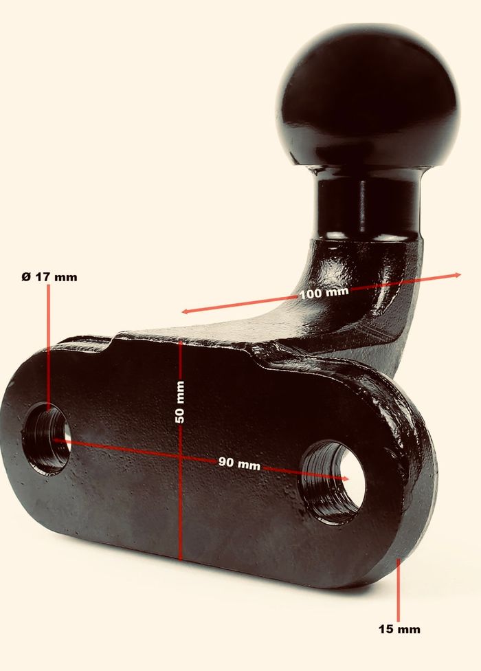 Dispositif d’attelage - tête sphérique Ø 50 mm 🚗🚛🚜  Accouplement à tête sphérique Ø 50 mm, adapté - photo numéro 3