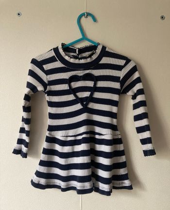 robe en coton rayé avec coeur bébé 12 mois