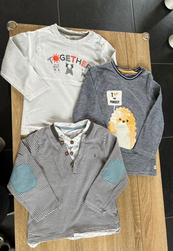 Lot 3 t-shirts manches longues OBAIBI 23 mois