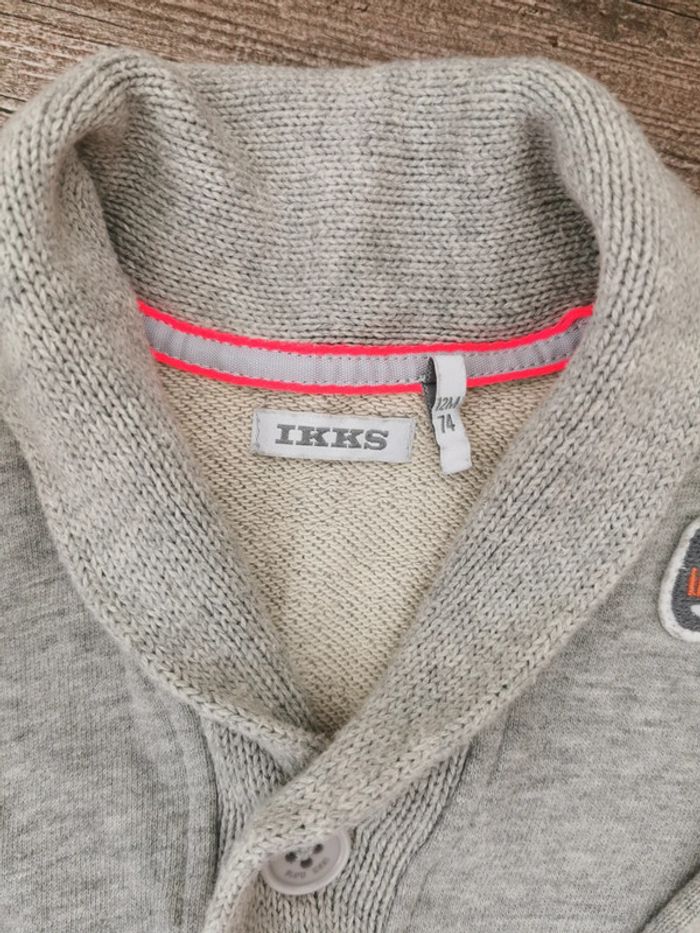 🍍Gilet Ikks 12mois gris bebe garçon🍓 - photo numéro 3