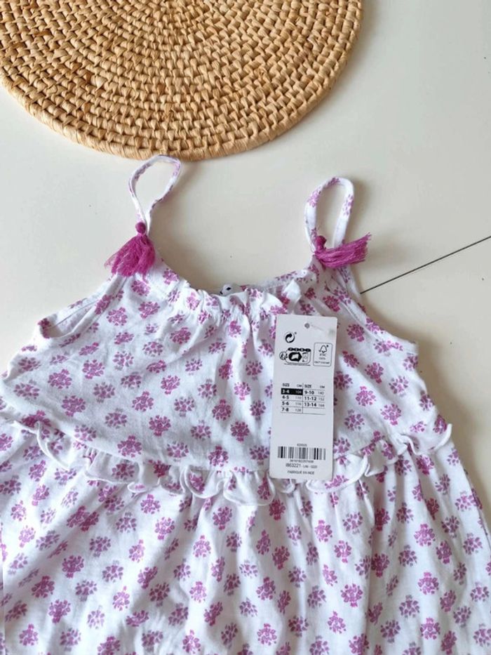 Robe  fleurie été pompons  tex  3/4ans - photo numéro 2