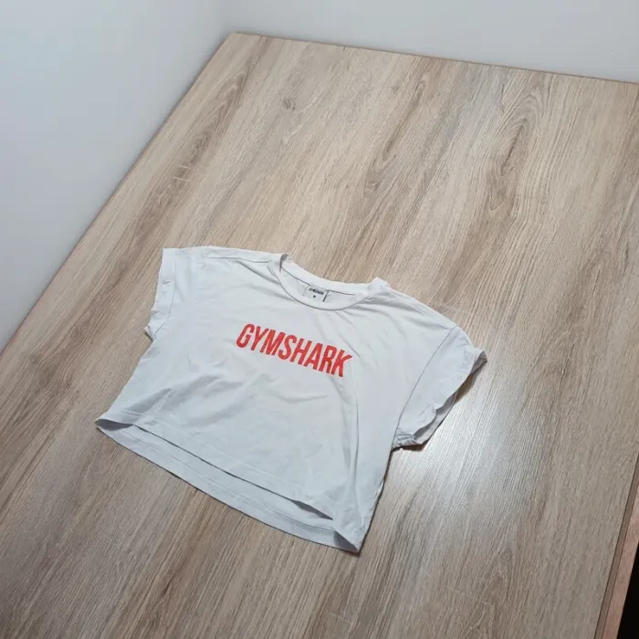 Teeshirt gymshark femme hauts  blanc M crop top - photo numéro 2