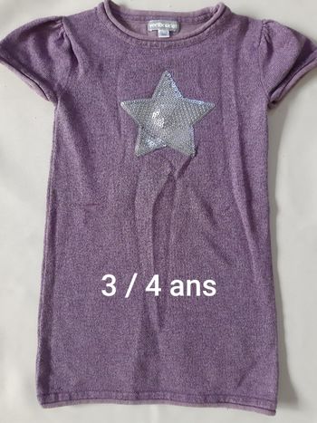robe-pull violette pailletée à sequins - Vertbaudet - 3/4 ans