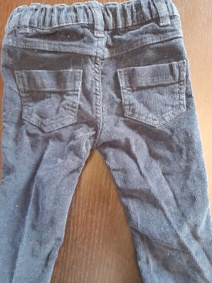 Jeans velours bleu marine 6 mois - photo numéro 4