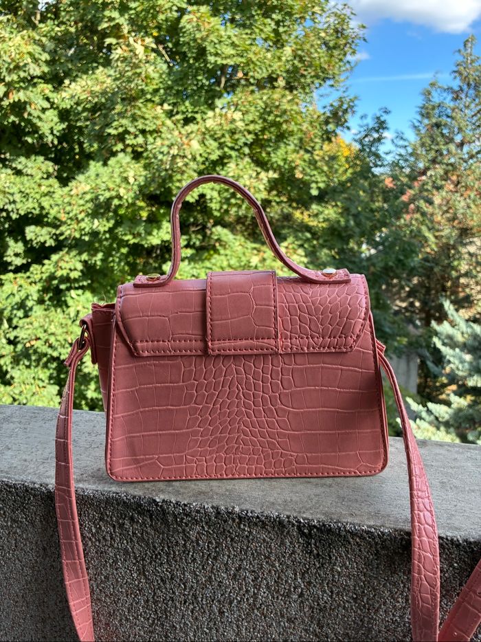 sac rose corail imprimé croco - photo numéro 2