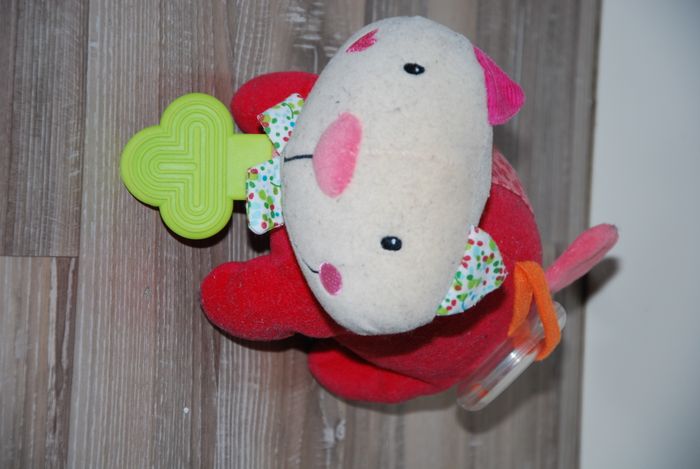 peluche chat ebulobo rose doudou multi activité