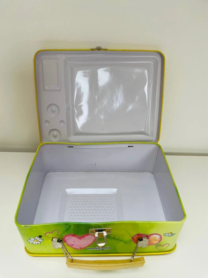 Valise métallique enfant Titi et gros miné jaune vert rose fleur ballon coeur - photo numéro 7