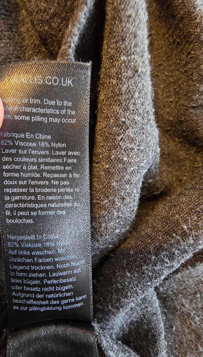 Robe-pull grise avec perles 36 - photo numéro 7