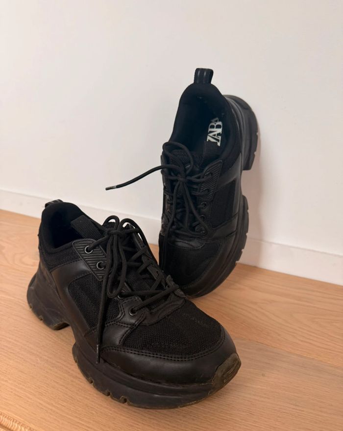 Basket Zara chaussures zapatillas sport shoes tennis Schoenen Scarpe zapatos sapatos Esporte noir - photo numéro 5