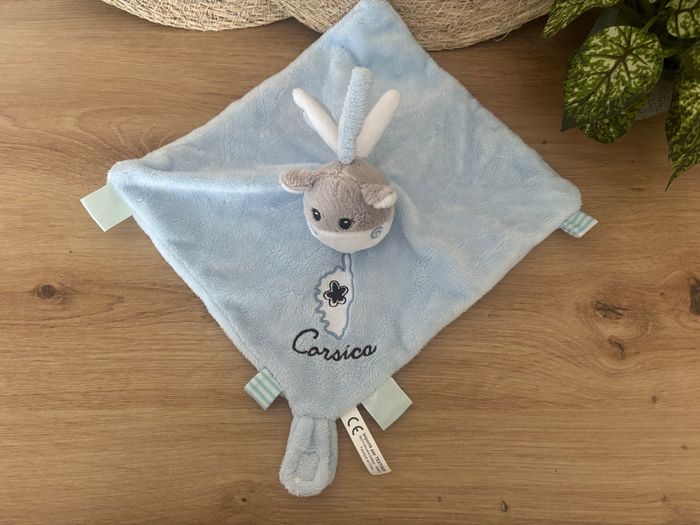 Doudou plat âne cheval bleu corsica textisun - photo numéro 2