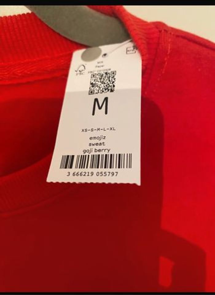Sweat court undiz Rouge taille M neuf - photo numéro 3