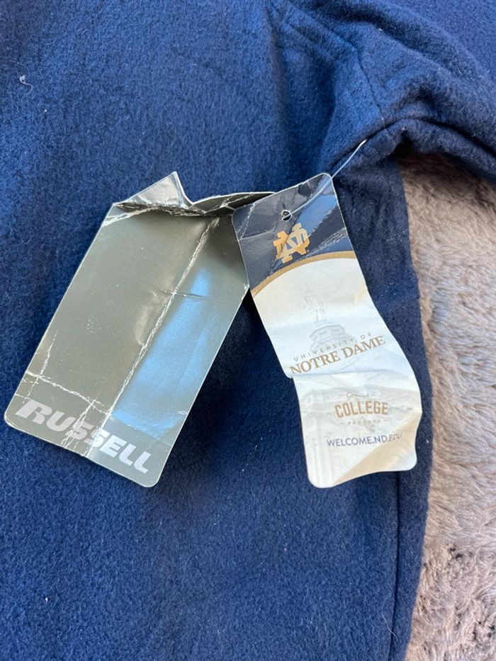 Pull polaire universitaire Notre-Dame Russell bleu marine avec logo brodé – Taille XXL - photo numéro 10